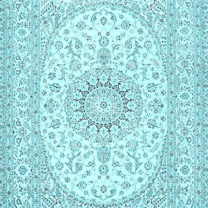 Medallion Light Blue Traditional Rug, tr362lblu