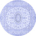 Round Medallion Blue Traditional Rug, tr362blu