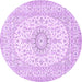 Round Medallion Purple Traditional Rug, tr362pur