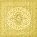 Square Medallion Yellow Traditional Rug, tr362yw