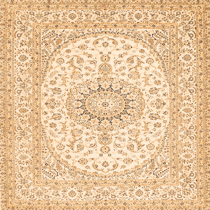 Serging Thickness of Medallion Orange Traditional Rug, tr362org