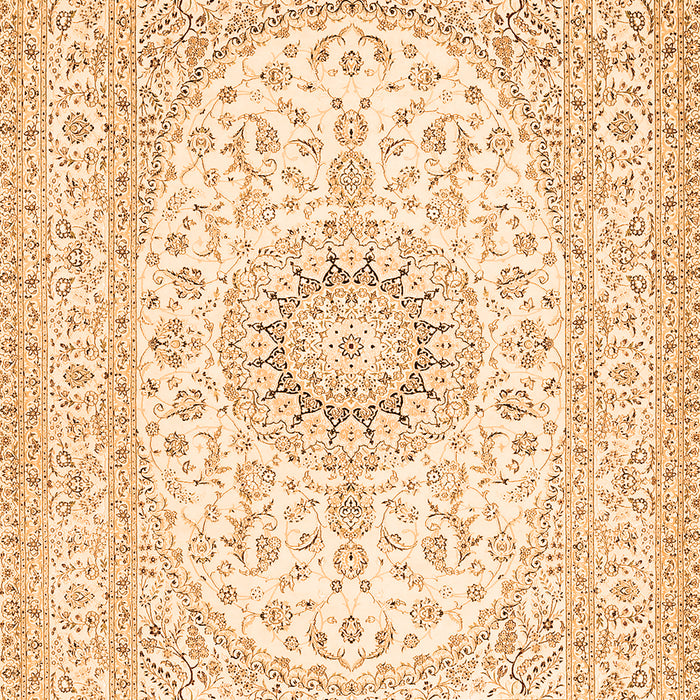 Serging Thickness of Machine Washable Medallion Orange Traditional Area Rugs, wshtr362org