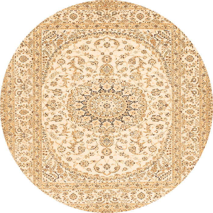 Square Medallion Orange Traditional Rug, tr362org