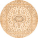 Square Medallion Orange Traditional Rug, tr362org