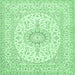 Square Medallion Emerald Green Traditional Rug, tr362emgrn