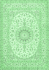 Medallion Emerald Green Traditional Rug, tr362emgrn