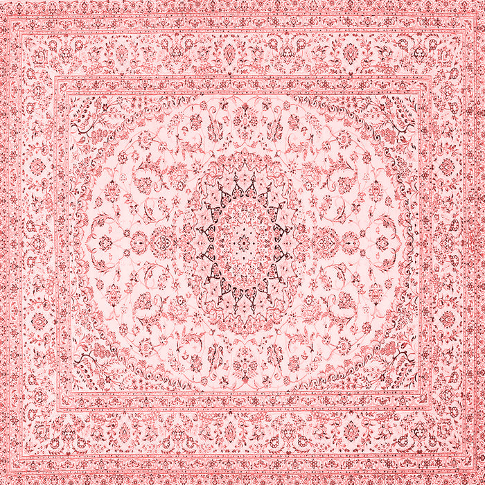 Machine Washable Medallion Red Traditional Rug, wshtr362red