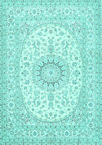 Medallion Turquoise Traditional Rug, tr362turq