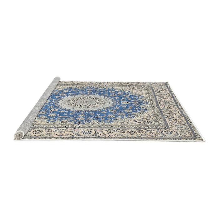 Sideview of Machine Washable Traditional White Gold Rug, wshtr363