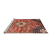 Sideview of Machine Washable Traditional Saffron Red Rug, wshtr3630