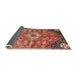 Sideview of Traditional Saffron Red Persian Rug, tr3630