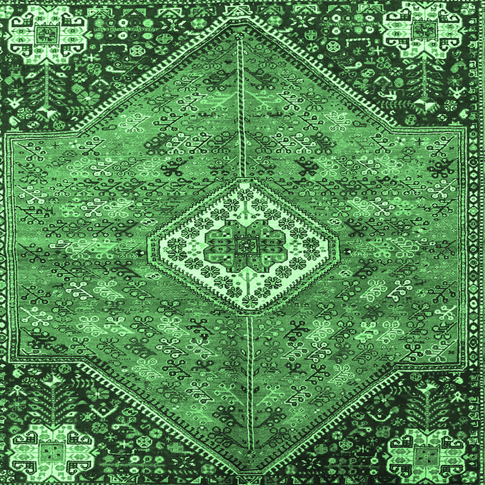 Square Persian Emerald Green Traditional Rug, tr3630emgrn