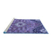 Sideview of Machine Washable Persian Blue Traditional Rug, wshtr3630blu