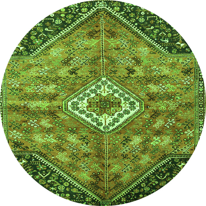Square Persian Green Traditional Rug, tr3630grn