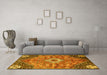 Machine Washable Persian Yellow Traditional Rug in a Living Room, wshtr3630yw