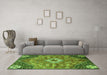 Machine Washable Persian Green Traditional Area Rugs in a Living Room,, wshtr3630grn