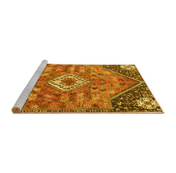 Sideview of Machine Washable Persian Yellow Traditional Rug, wshtr3630yw