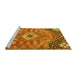 Sideview of Machine Washable Persian Yellow Traditional Rug, wshtr3630yw