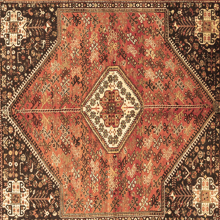 Square Machine Washable Persian Brown Traditional Rug, wshtr3630brn