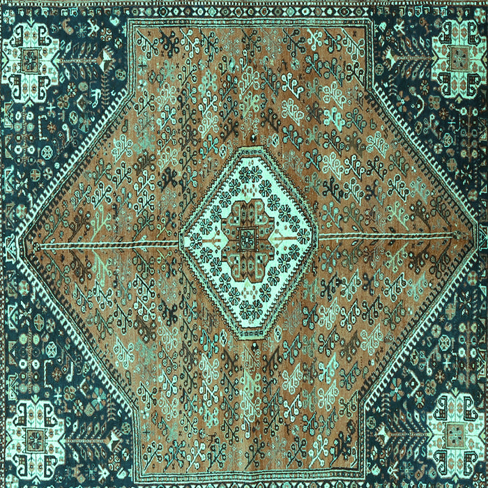 Square Persian Turquoise Traditional Rug, tr3630turq