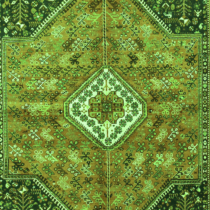 Serging Thickness of Machine Washable Persian Green Traditional Area Rugs, wshtr3630grn