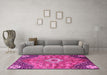 Machine Washable Persian Pink Traditional Rug in a Living Room, wshtr3630pnk