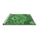 Sideview of Machine Washable Persian Emerald Green Traditional Area Rugs, wshtr3630emgrn