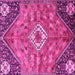 Square Machine Washable Persian Pink Traditional Rug, wshtr3630pnk