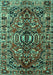 Machine Washable Persian Turquoise Traditional Area Rugs, wshtr3631turq