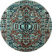 Round Persian Light Blue Traditional Rug, tr3631lblu