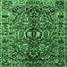 Square Persian Emerald Green Traditional Rug, tr3631emgrn