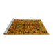 Sideview of Machine Washable Persian Yellow Traditional Rug, wshtr3631yw