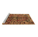 Sideview of Machine Washable Persian Brown Traditional Rug, wshtr3631brn