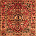 Round Machine Washable Persian Orange Traditional Area Rugs, wshtr3631org