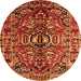 Square Persian Orange Traditional Rug, tr3631org