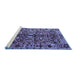 Sideview of Machine Washable Persian Blue Traditional Rug, wshtr3631blu