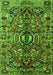 Serging Thickness of Machine Washable Persian Green Traditional Area Rugs, wshtr3631grn