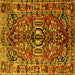 Square Persian Yellow Traditional Rug, tr3631yw