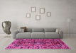 Machine Washable Persian Pink Traditional Rug in a Living Room, wshtr3631pnk