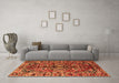 Machine Washable Persian Orange Traditional Area Rugs in a Living Room, wshtr3631org