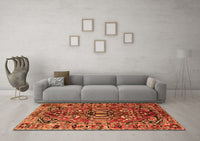 Machine Washable Persian Orange Traditional Rug, wshtr3631org