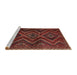 Sideview of Machine Washable Traditional Chestnut Brown Rug, wshtr3632
