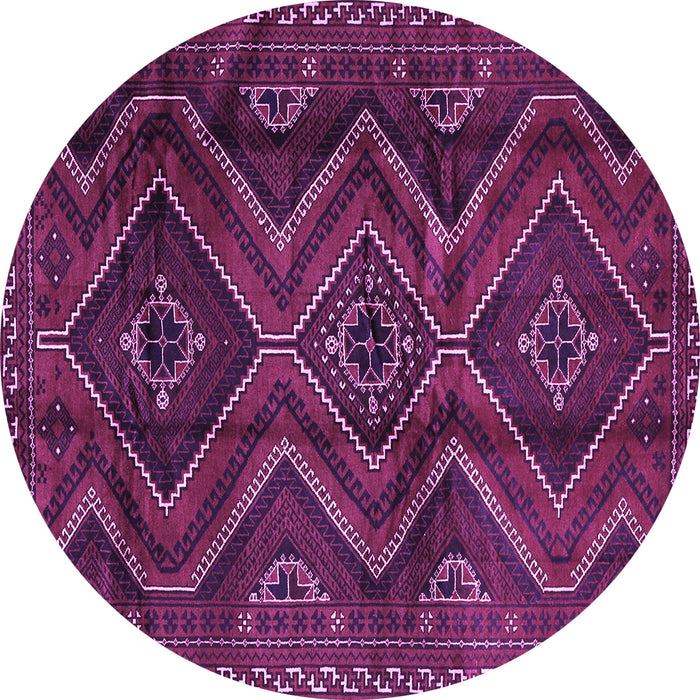 Round Machine Washable Southwestern Purple Country Area Rugs, wshtr3632pur