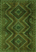 Serging Thickness of Machine Washable Southwestern Green Country Area Rugs, wshtr3632grn