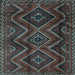 Square Southwestern Light Blue Country Rug, tr3632lblu