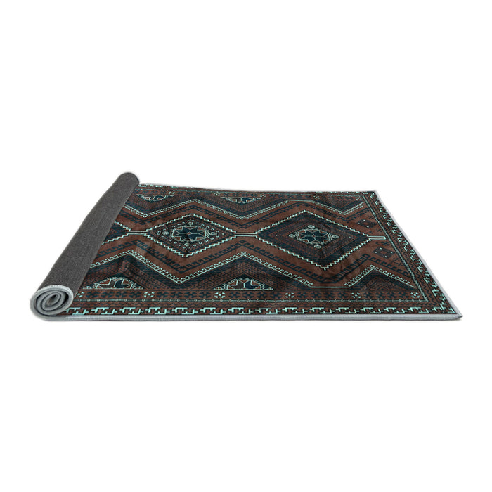 Sideview of Southwestern Light Blue Country Rug, tr3632lblu
