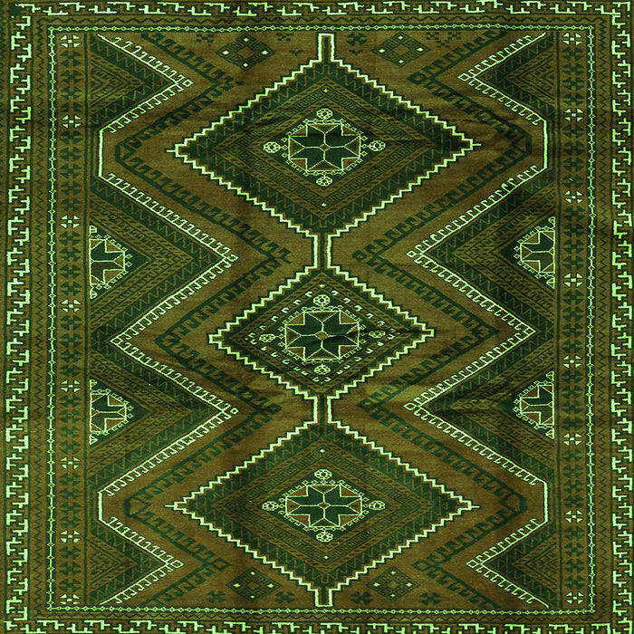 Serging Thickness of Southwestern Green Country Rug, tr3632grn