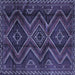 Square Southwestern Blue Country Rug, tr3632blu