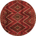 Square Southwestern Orange Country Rug, tr3632org