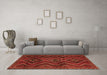 Machine Washable Southwestern Orange Country Area Rugs in a Living Room, wshtr3632org
